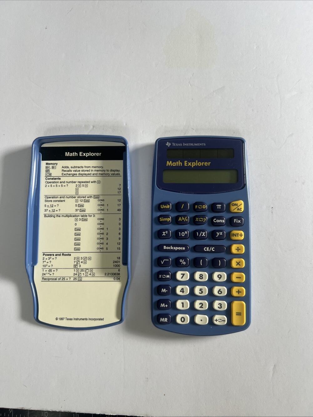 Texas Instruments Math Explorer Calculator W/ Cover Tested Works